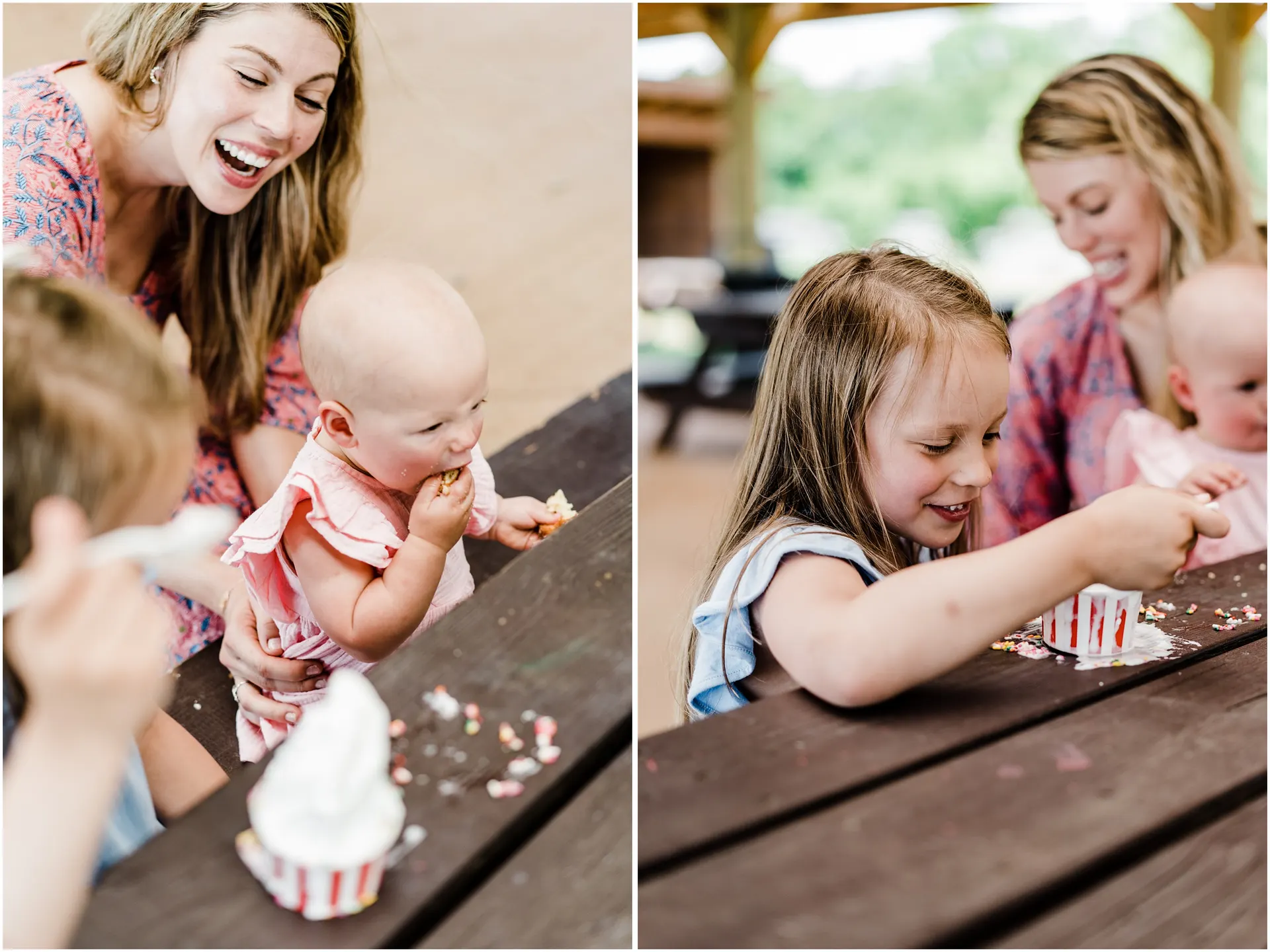 Playful family photos at Chiles Peach Orchard
