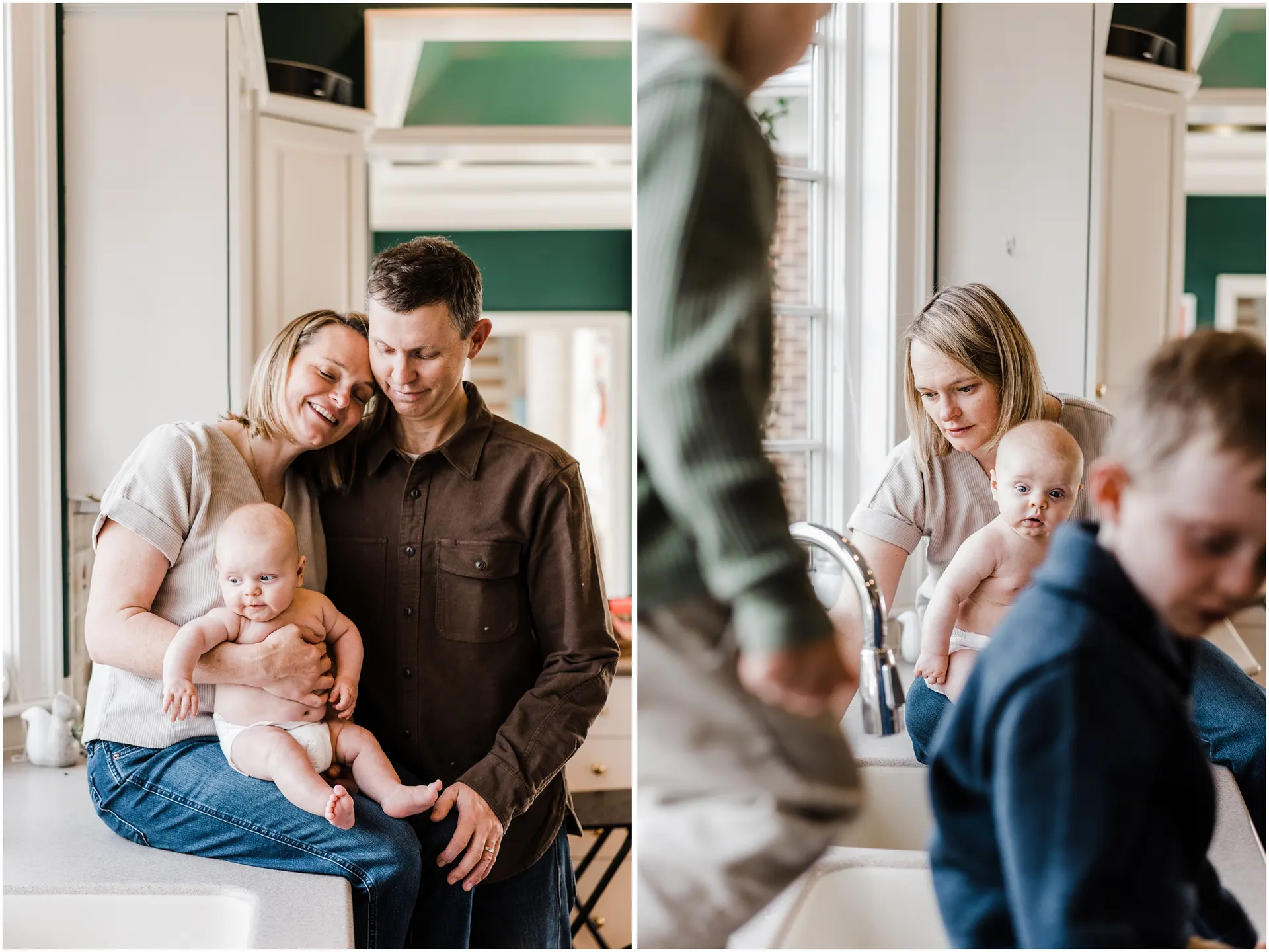 Relaxed newborn photos at home in Crozet