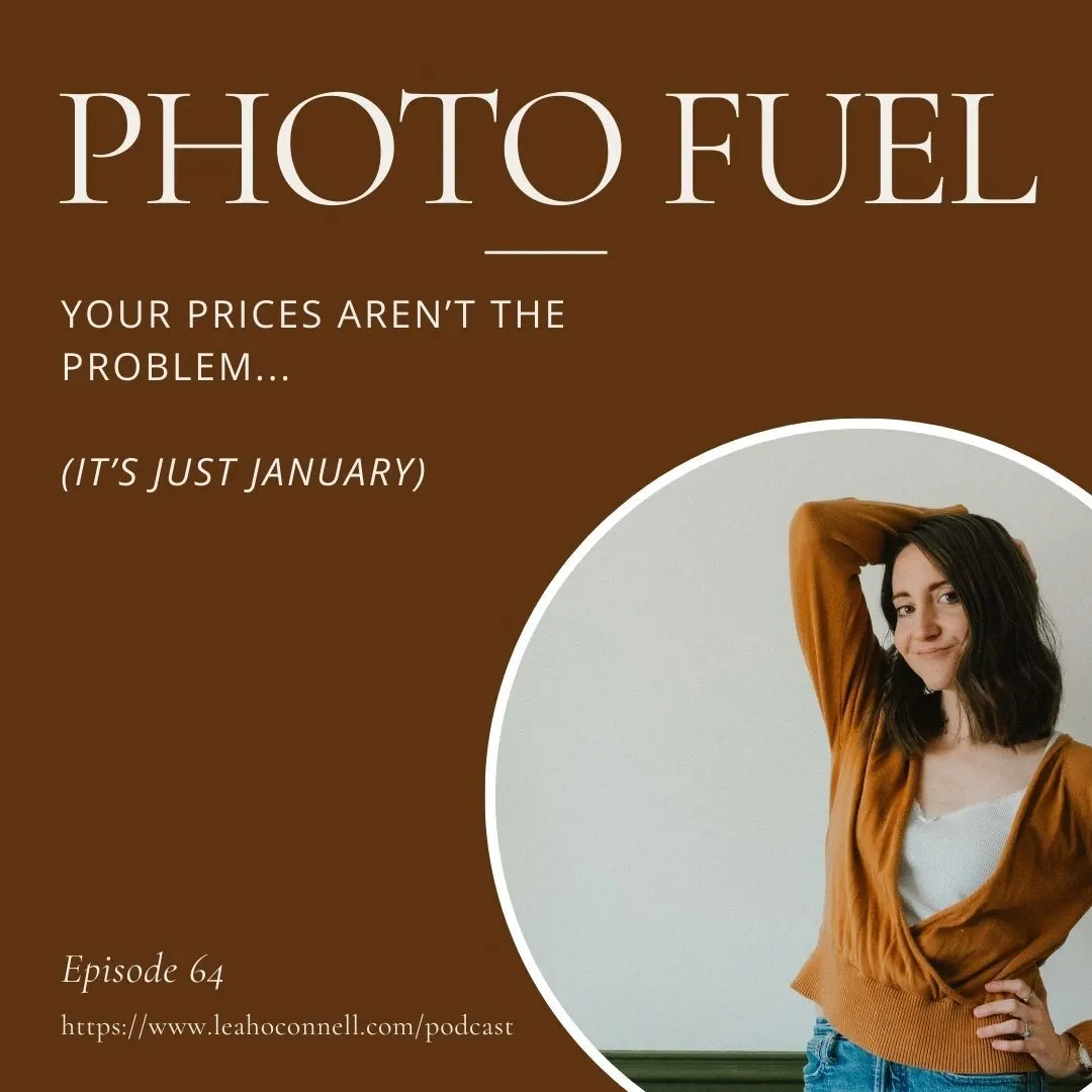 Cover art for "Your Prices Aren’t the Problem (It’s Just January)" — the Photo Fuel podcast