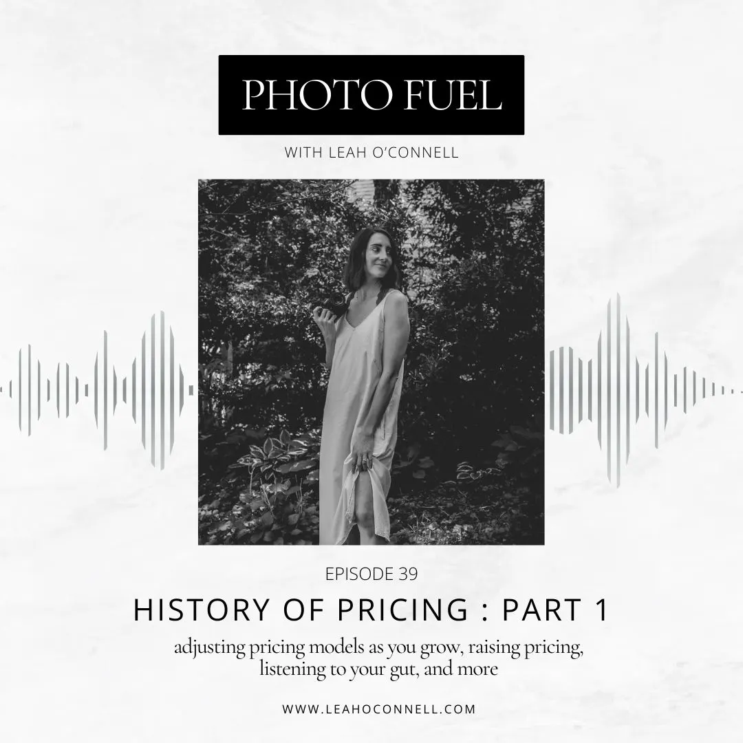 Cover art for "History of Pricing Part 1" — the Photo Fuel podcast