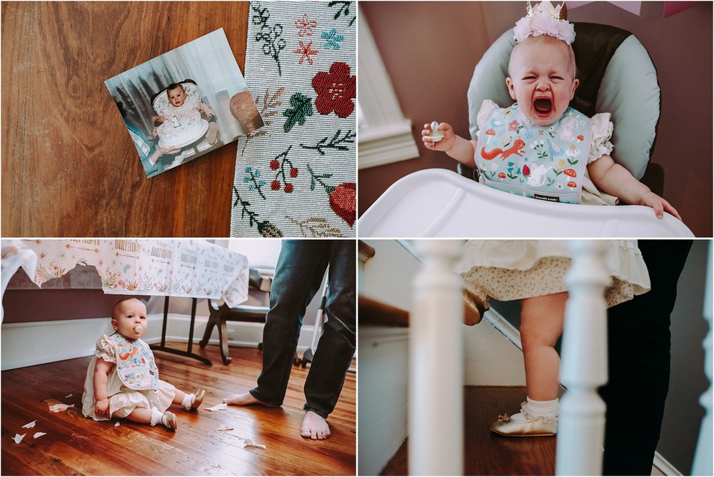 This little one’s mom wore the same dress at her first birthday party, so we dug out a photograph to see the resemblance