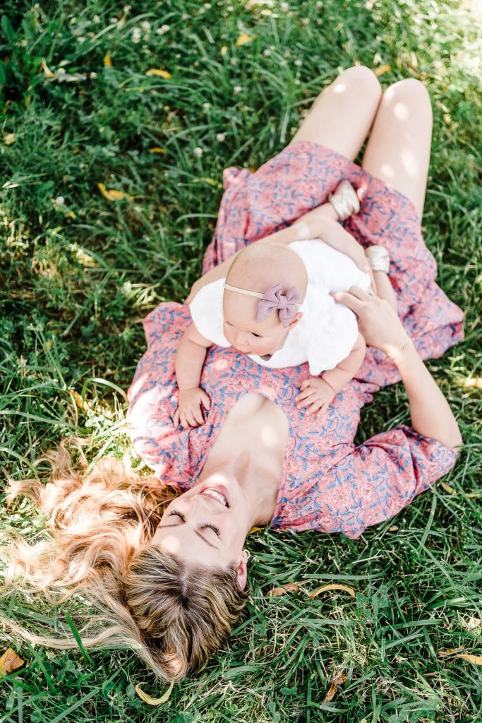 playful family photos at an orchard