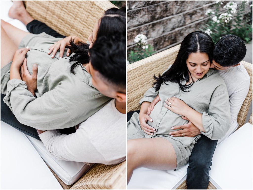 backyard maternity photos at home