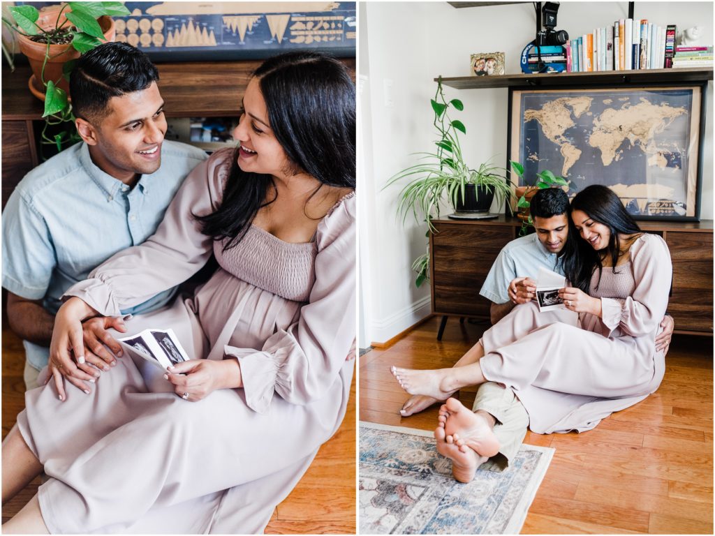 maternity photos at home in Charlottesville, VA