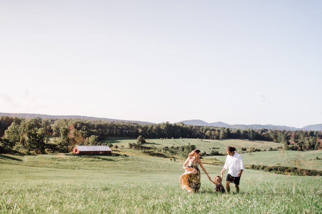 family photos in charlottesville va with a beautiful view