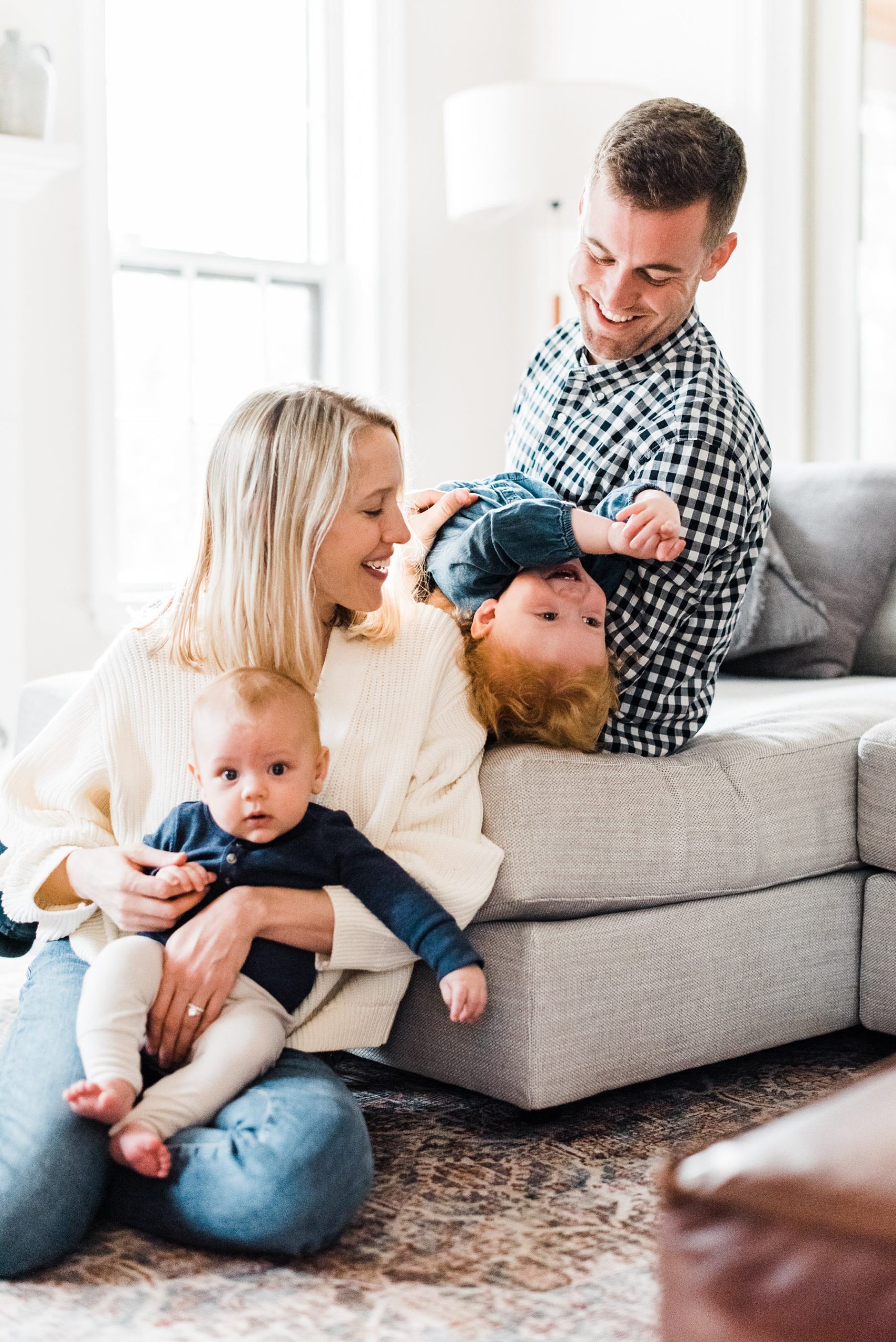 newborn photos at home with 2 under 2 by charlottesville photographer