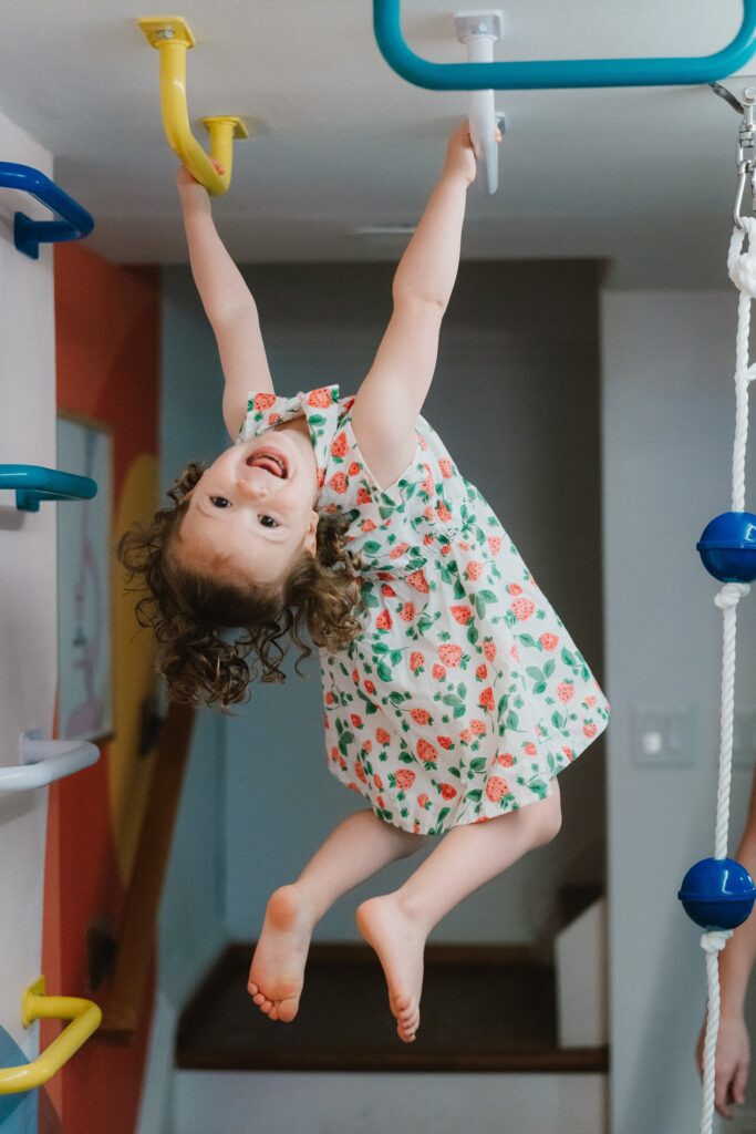 family photos in a playroom in downtown baltimore