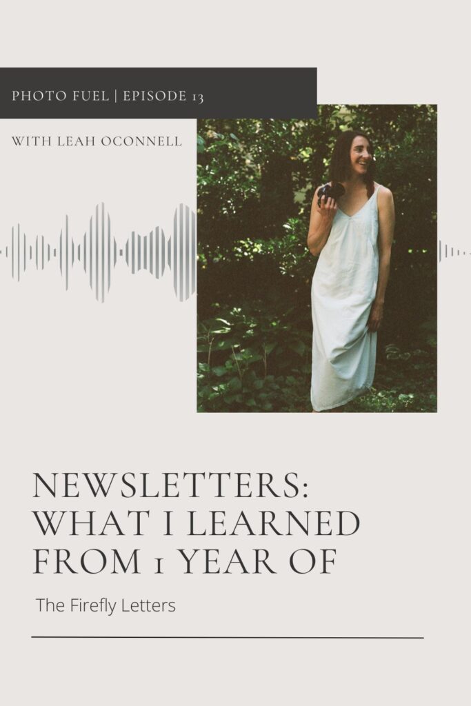 podcast episode about newsletters for family photographers