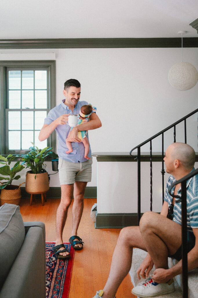 documentary newborn session with two dads