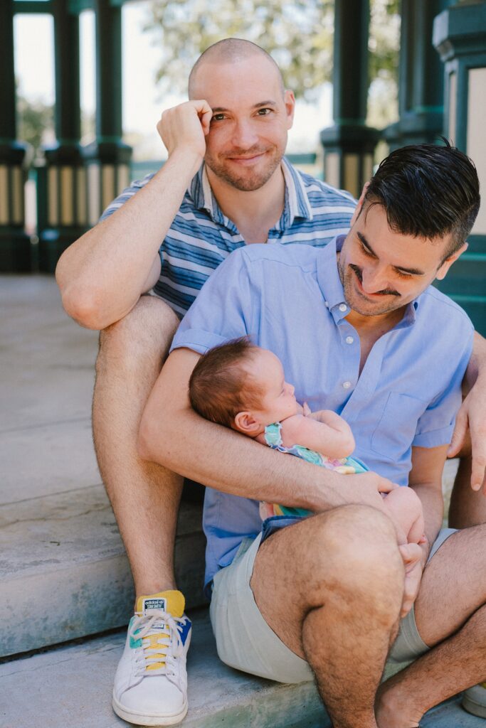 natural lifestyle newborn photos with gay couple