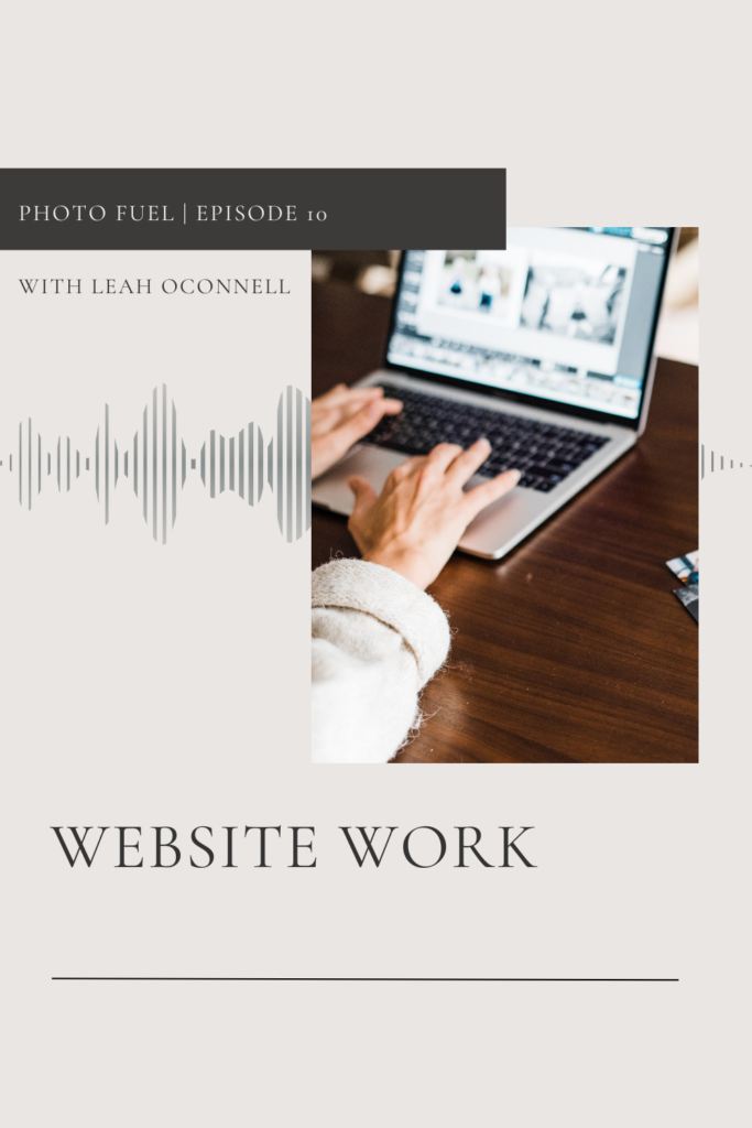 podcast graphic about working on your website as a family photographer