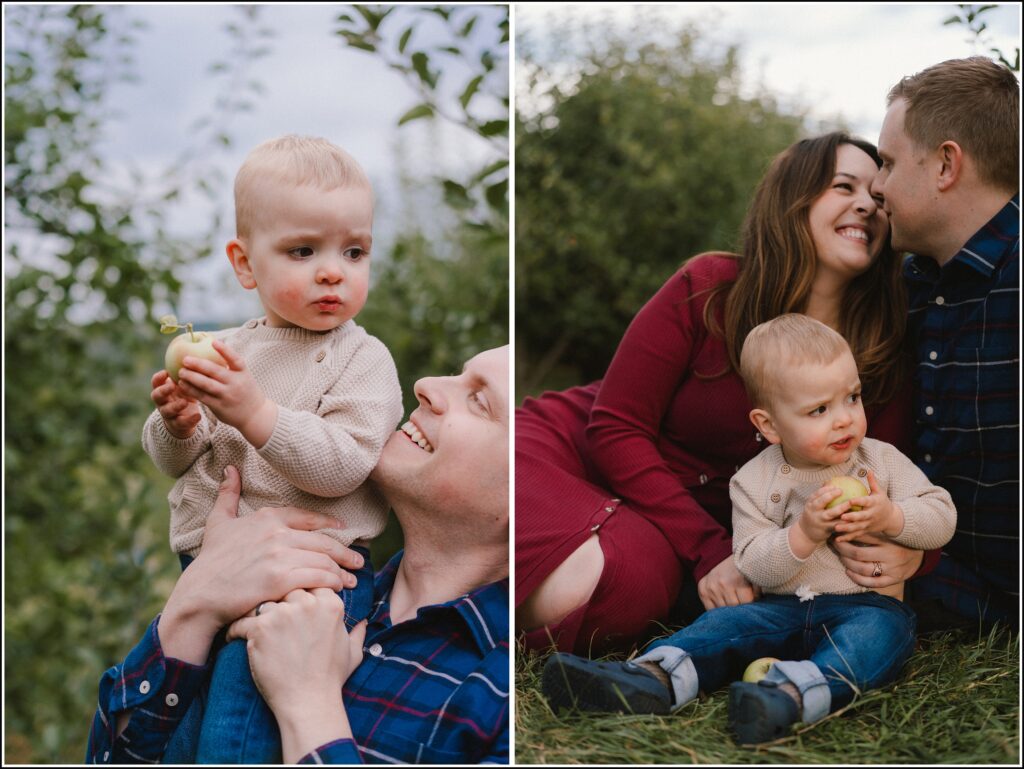 family photos at Chile's Peach Orchard