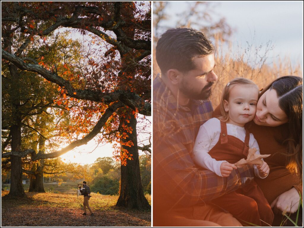 evening fall maternity session in Charlottesville, Virginia 